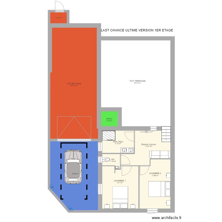 last chance Ultime version 1ER ETAGE SANS COTE. Plan de 0 pièce et 0 m2