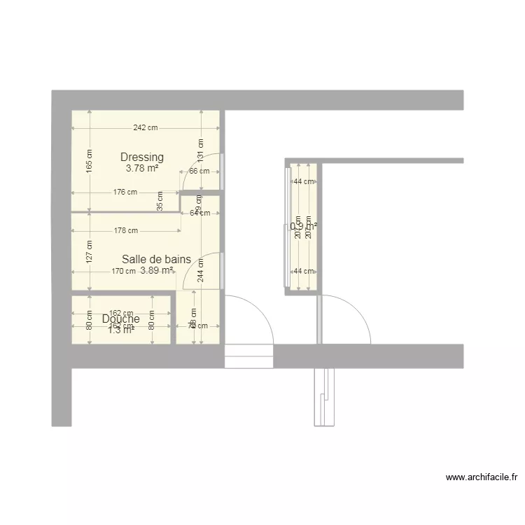 Projet de dressing &eacute;tat final. Plan de 