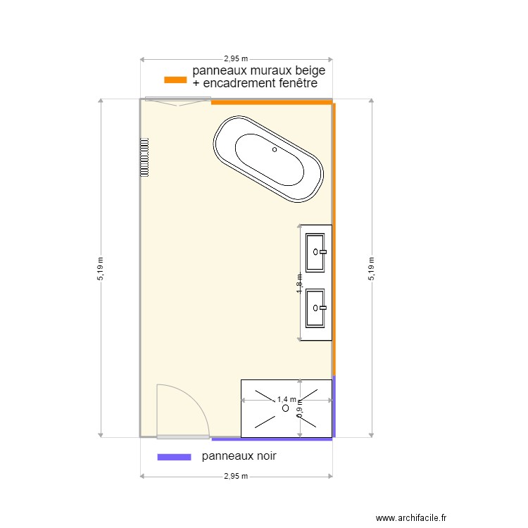 LESAGE 11 03 22 . Plan de 1 pièce et 15 m2