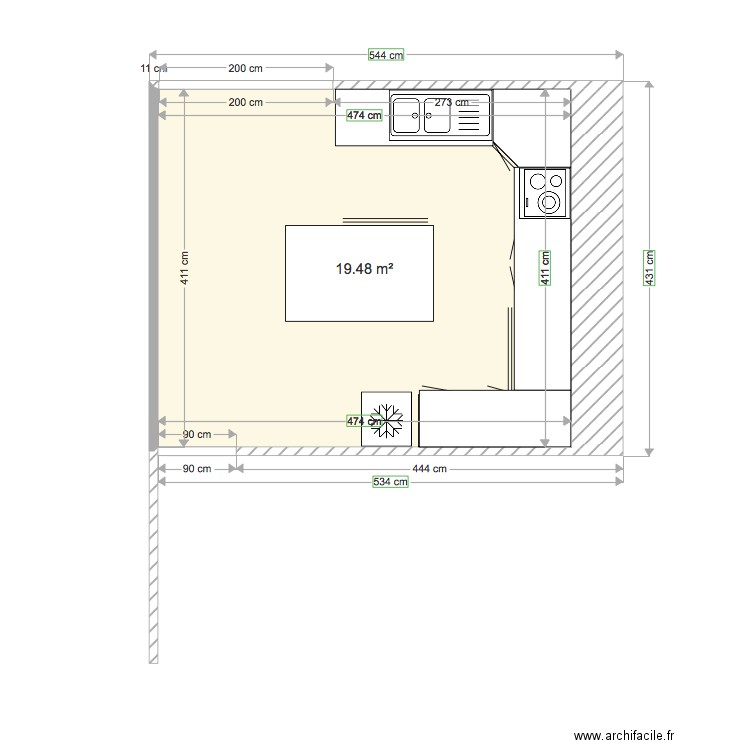 RACHIDA CUISINE projet. Plan de 0 pièce et 0 m2