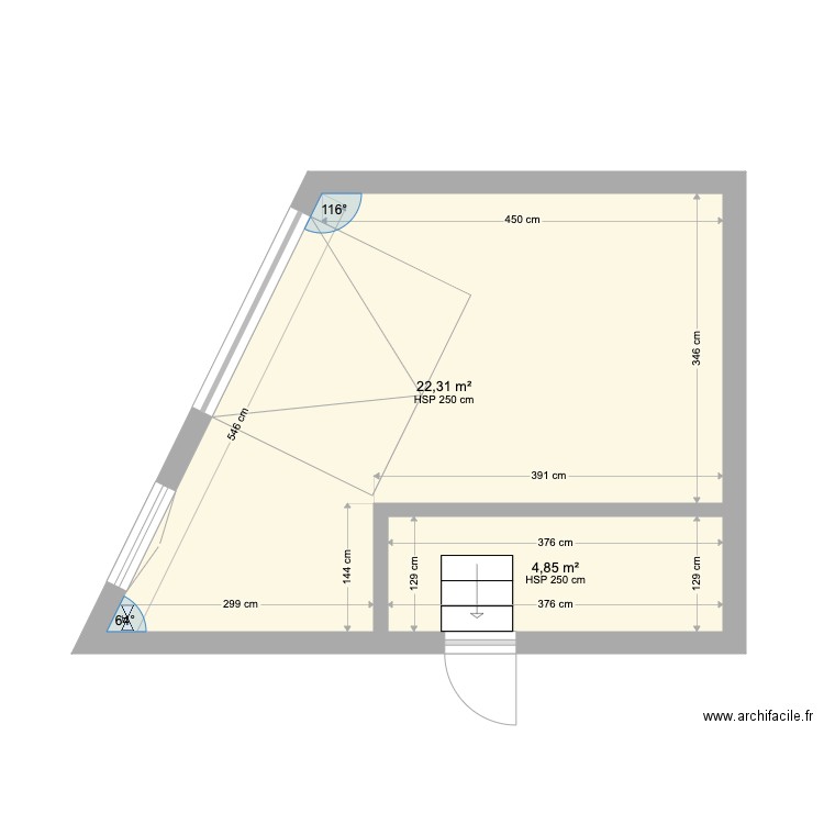 RDC GARAGE IDR BBZ. Plan de 2 pièces et 27 m2