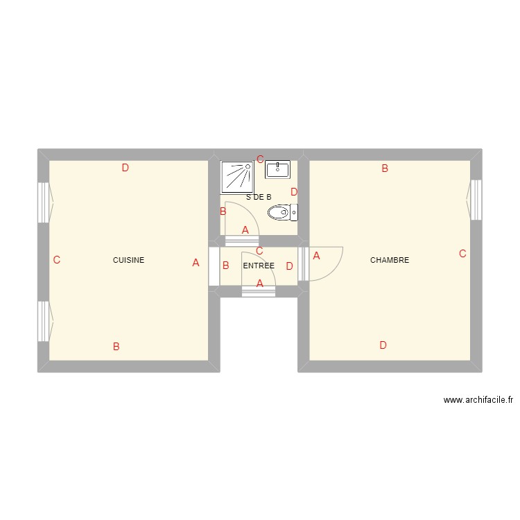 MARSAUDON  10 BLE R1. Plan de 4 pièces et 39 m2