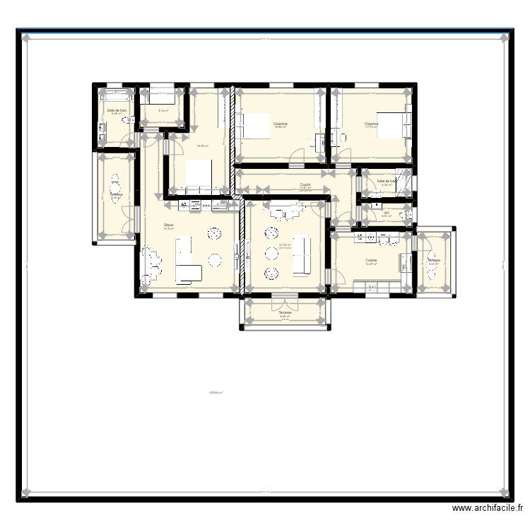 Villa Agondge plan 3. Plan de 15 pièces et 824 m2