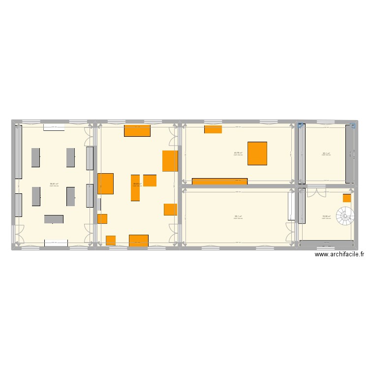 3d chambre. Plan de 6 pièces et 235 m2