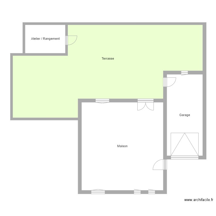 ROBERT TERRAIN. Plan de 4 pièces et 179 m2