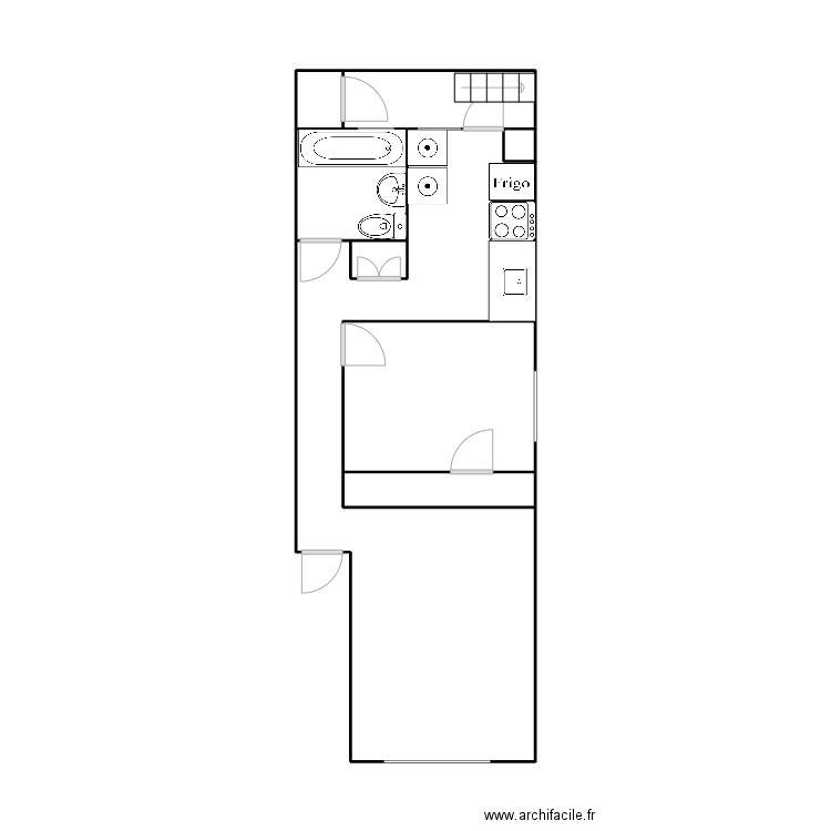 appartement. Plan de 8 pièces et 31 m2