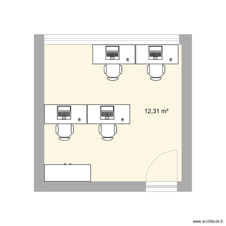 B323. Plan de 1 pièce et 12 m2