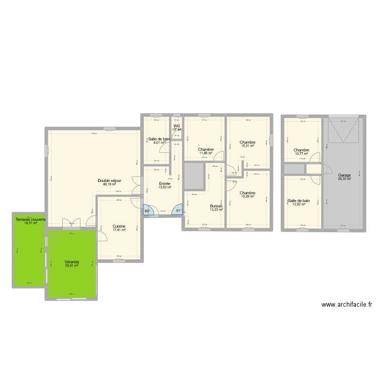 BIANCHI. Plan de 17 pièces et 238 m2