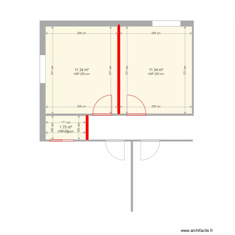 Maison c modif chambre. Plan de 