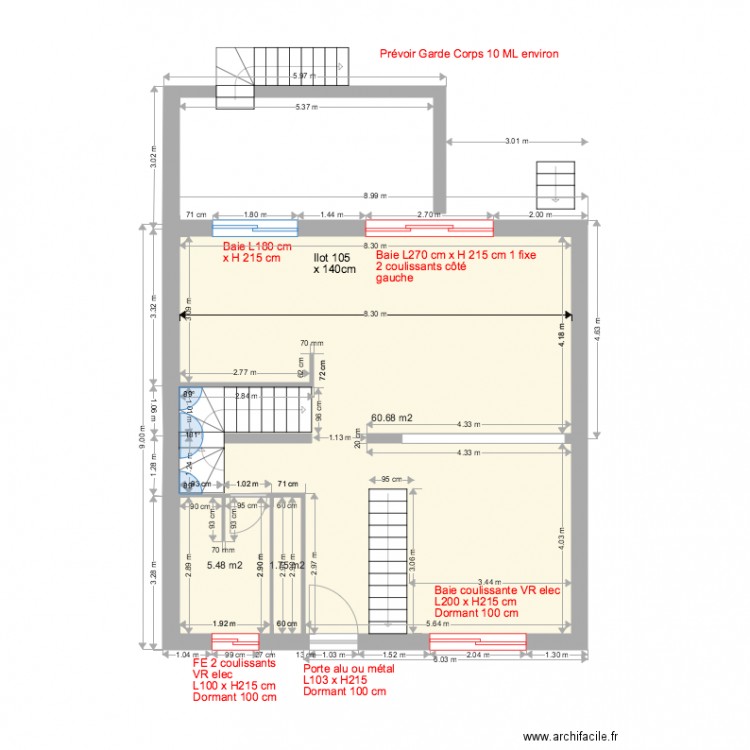 RDCH Gros oeuvre Cloisons SERDAL V4 AVRIL 16. Plan de 0 pièce et 0 m2