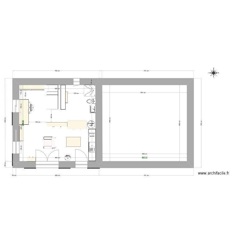 SERRE_4. Plan de 1 pièce et 36 m2