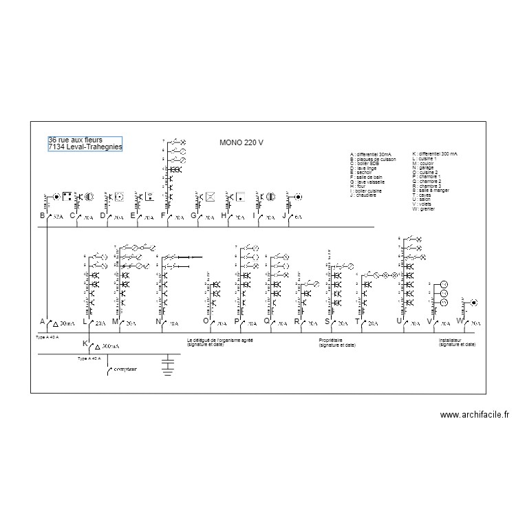 schema unifilaire. Plan de 0 pièce et 0 m2