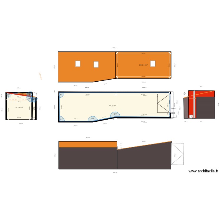 hangar. Plan de 0 pièce et 0 m2