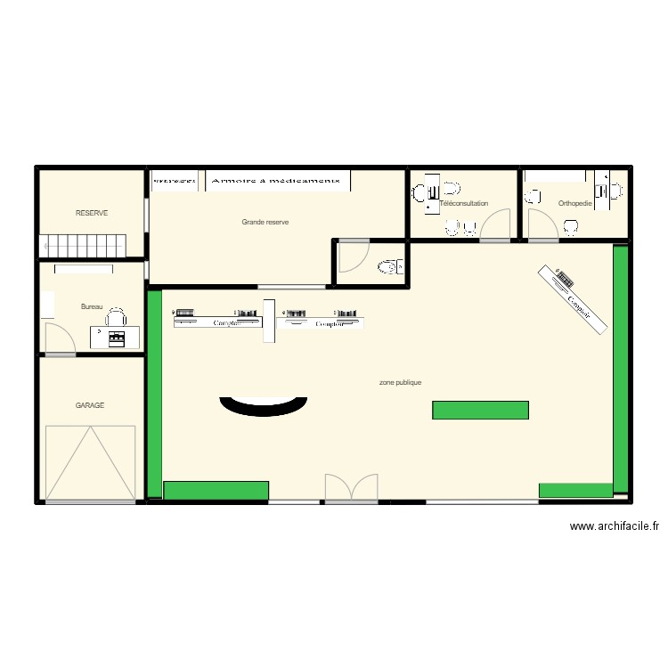 pharmacie rdc. Plan de 0 pièce et 0 m2