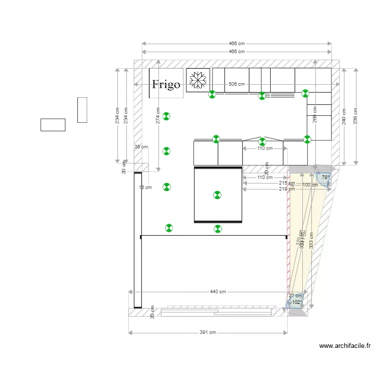 CUISINE BN   meuble lumi&egrave;re. Plan de 