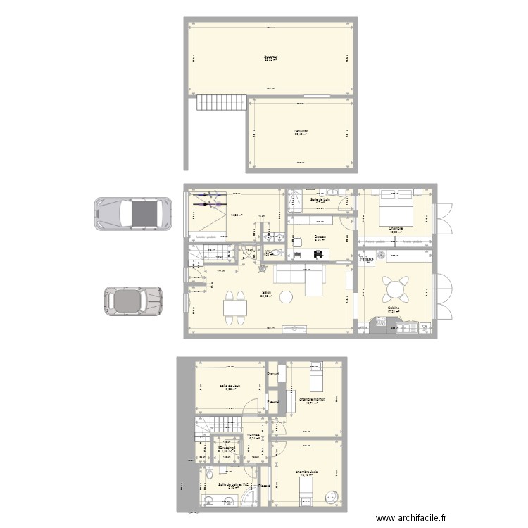 maison v3. Plan de 18 pièces et 199 m2