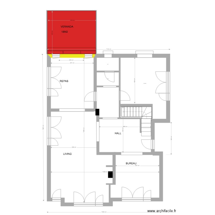 PLAN RDC VERANDA . Plan de 0 pièce et 0 m2