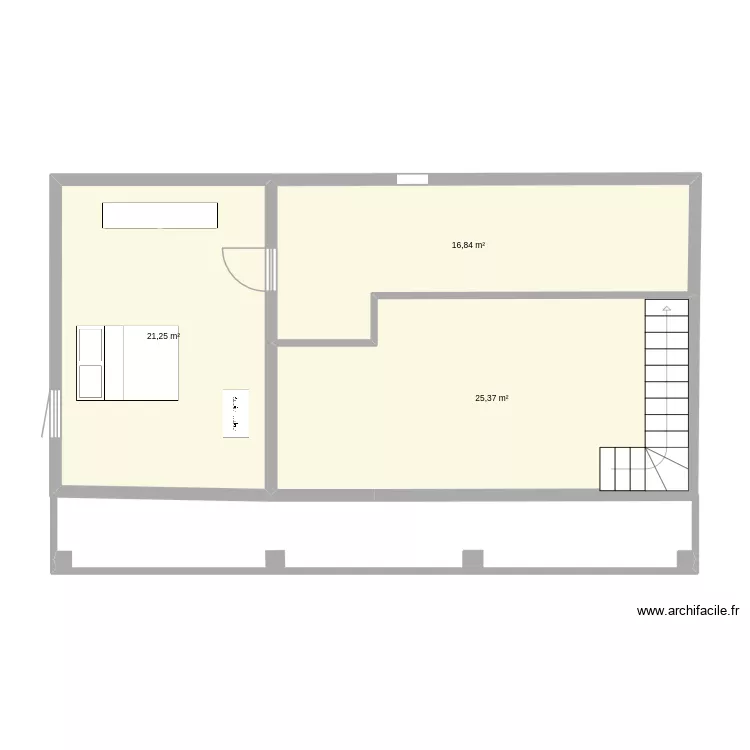Etage 1. Plan de 3  et 63 m²