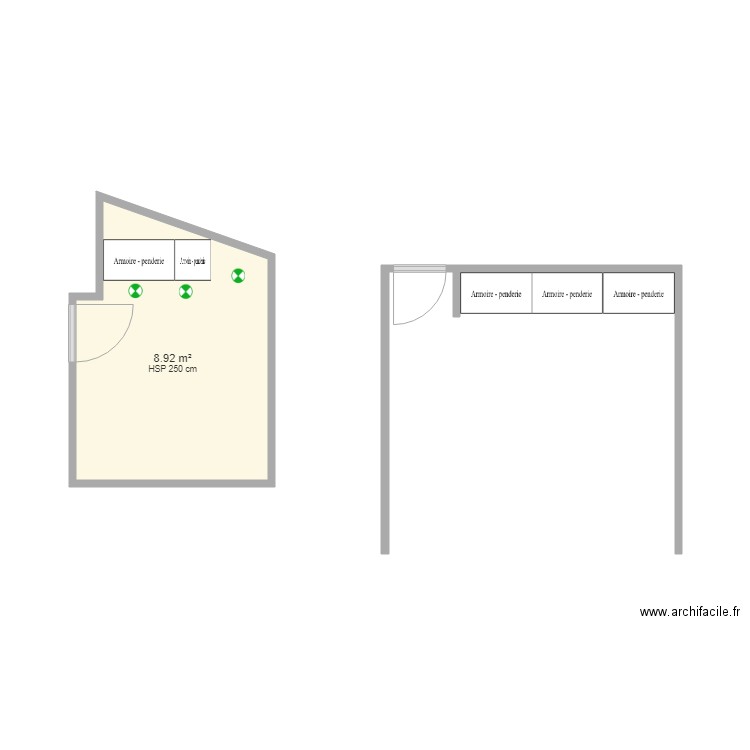 PLACARD CHAMBRES STEPHANIE. Plan de 0 pièce et 0 m2