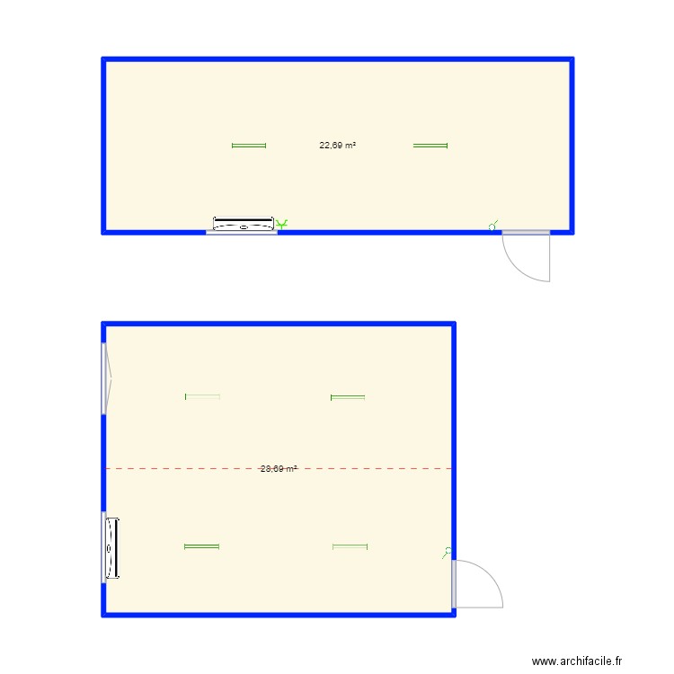 Bazinet Eric. Plan de 2 pièces et 51 m2