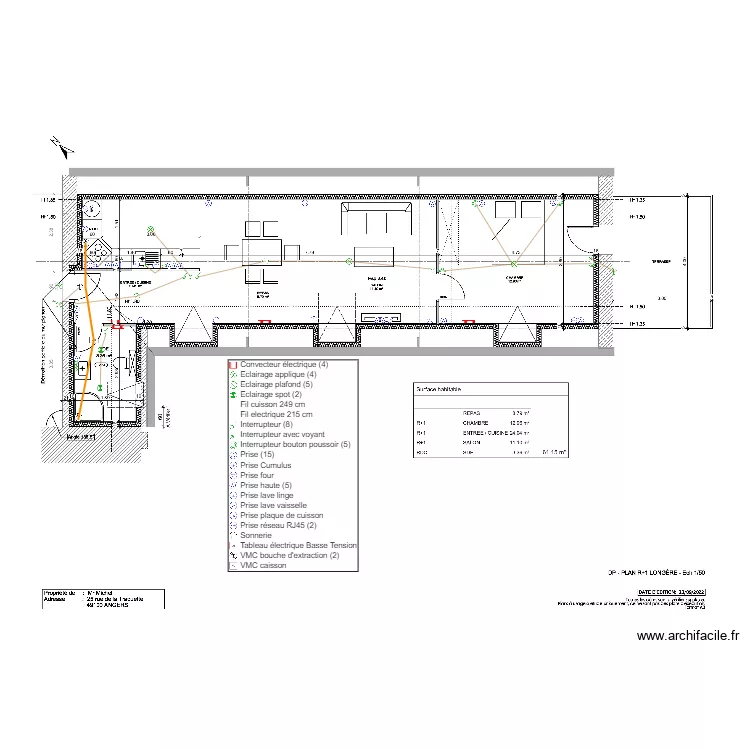 Plan électrique Longère R+1 Michel 141122. Plan de Plan électrique Longère R+1 Michel 141122. Plan de