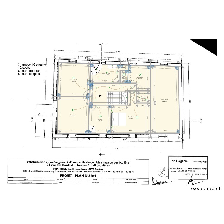 Fontaine étage circuit lumière. Plan de 0 pièce et 0 m2