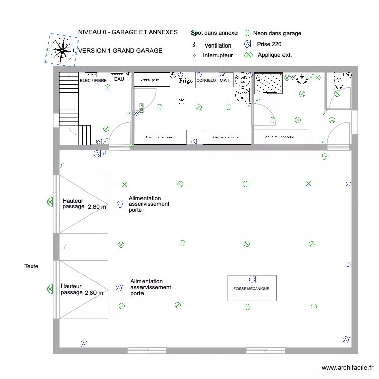 Projet Bordes garage. Plan de 