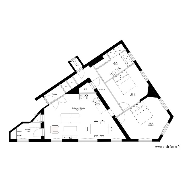 Petrus projet 3. Plan de 0 pièce et 0 m2