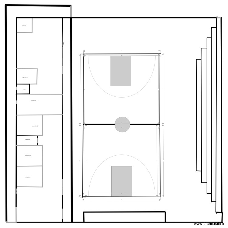 gymnasenouveau haut. Plan de 1 pièce et 206 m2