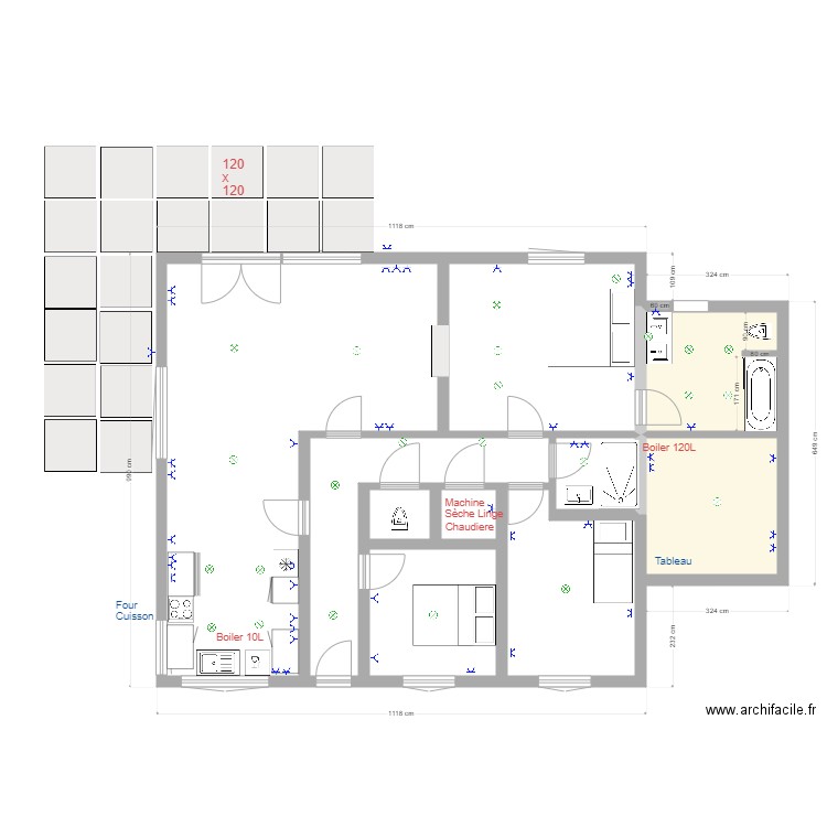 Orchidées Waterloo. Plan de 10 pièces et 110 m2