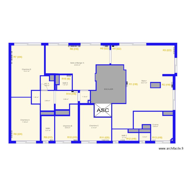 BLRPlanFinalRadiateursOLD. Plan de 0 pièce et 0 m2