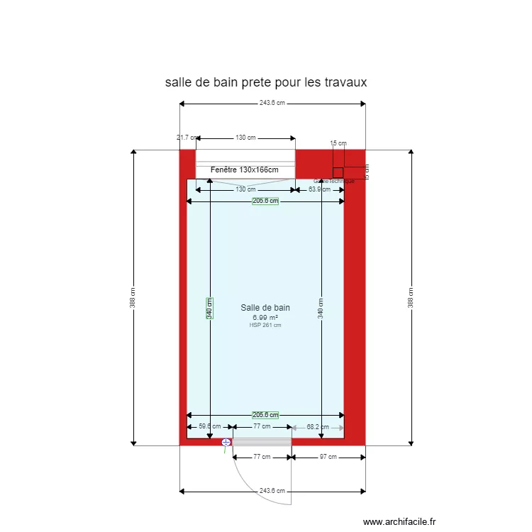 202009230030 salle de bain prete pour les travaux sans description meubles. Plan de 