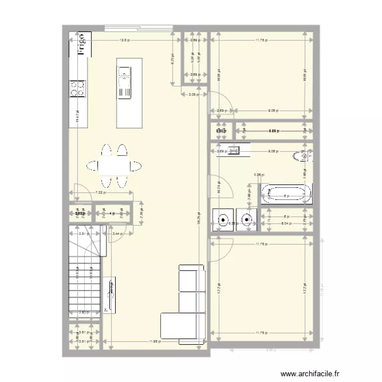 duplex. Plan de 