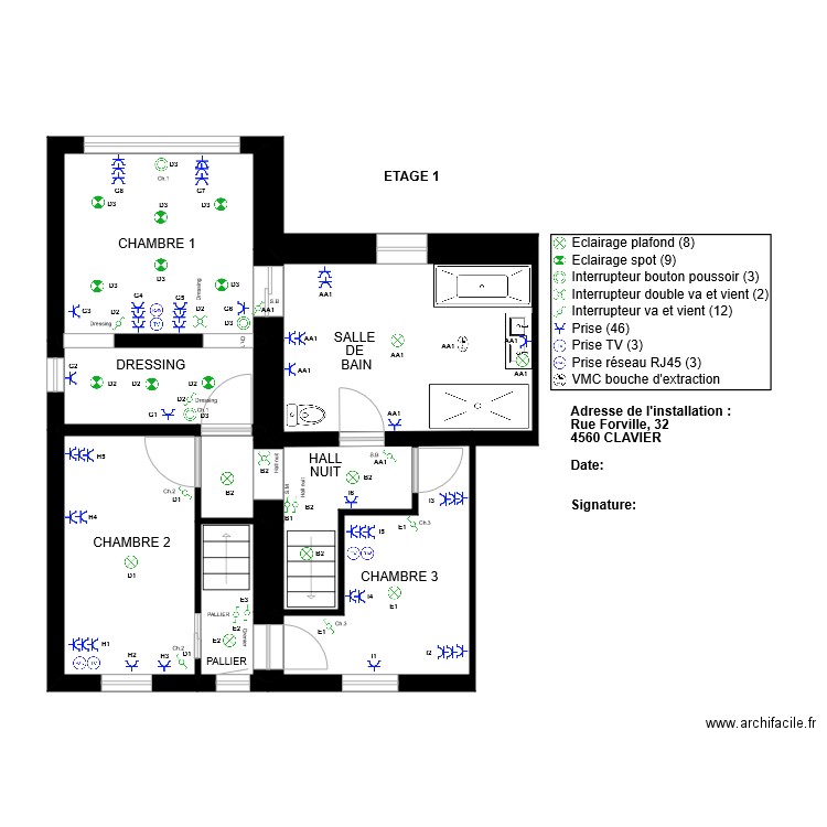 Leconte étage. Plan de 0 pièce et 0 m2