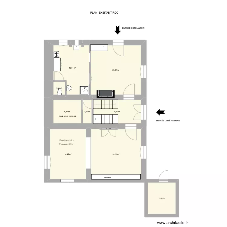 PLAN EXISTANT  RDC JB M . Plan de 