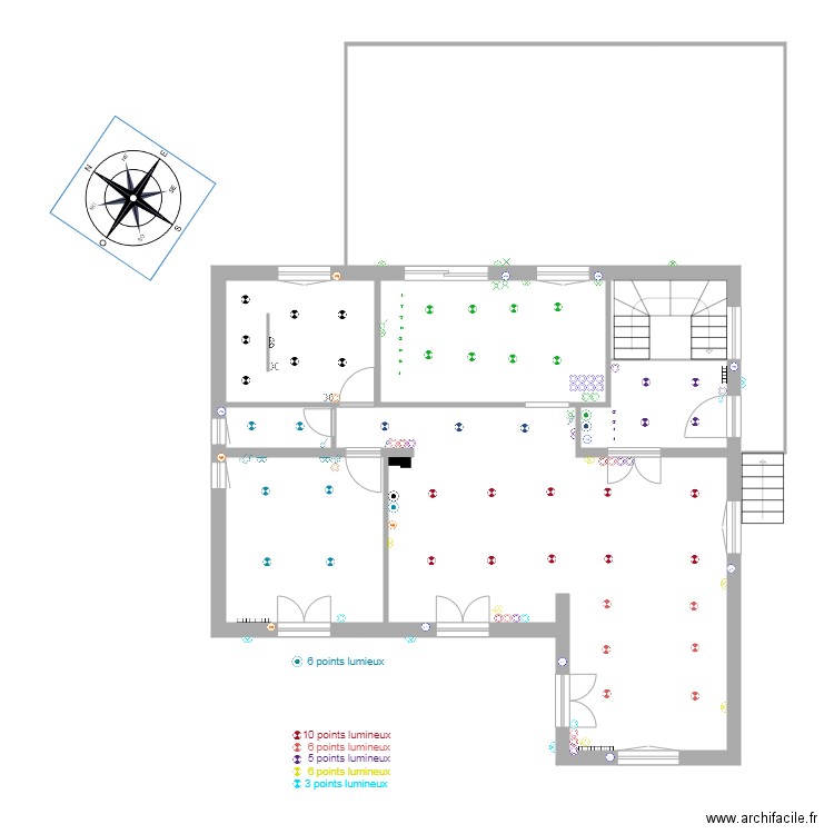 Rez de chaussé circuit lumière. Plan de 0 pièce et 0 m2