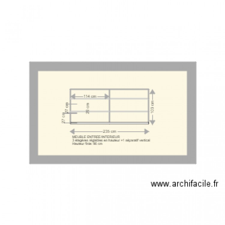 meuble entrée intérieur v2. Plan de 0 pièce et 0 m2