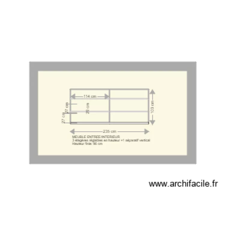 meuble entrée intérieur v2. Plan de meuble entrée intérieur v2. Plan de