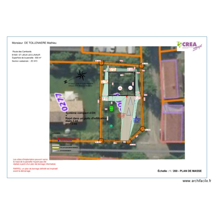 De tolleneare. Plan de 0 pièce et 0 m2