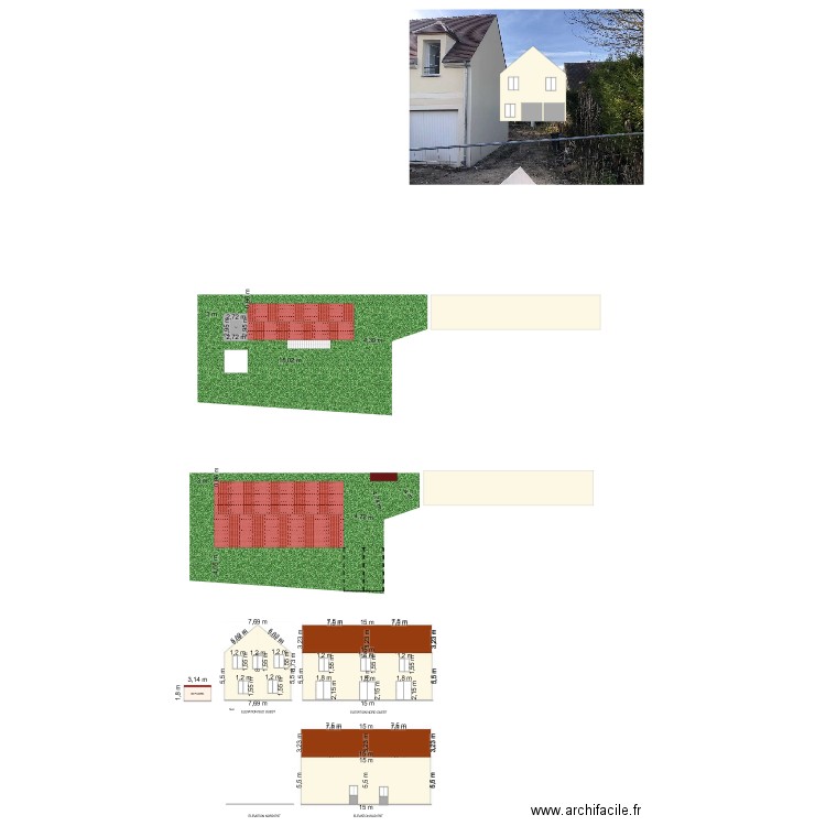 Insertion dans environnement. Plan de 1 pièce et 8 m2