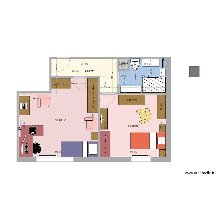 C002 Zone nuit 2. Plan de 0 pièce et 0 m2