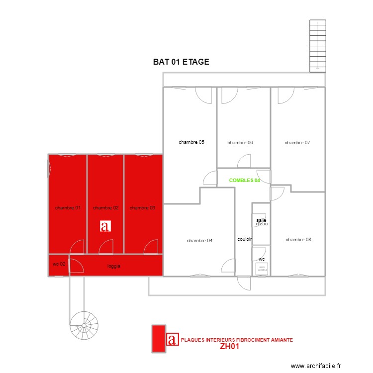 salvert bat 1 etage AMIANTE2. Plan de 0 pièce et 0 m2