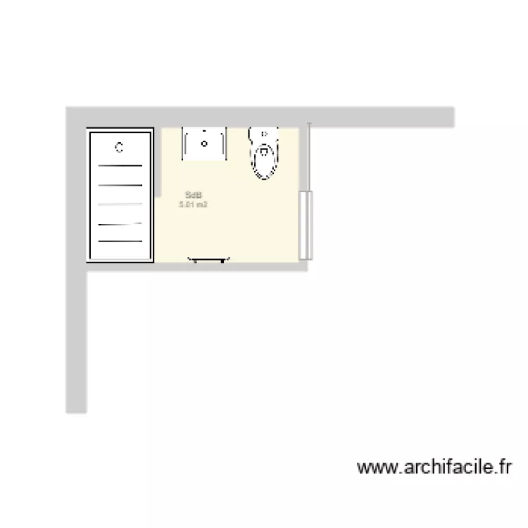 Salle de Bain. Plan de 