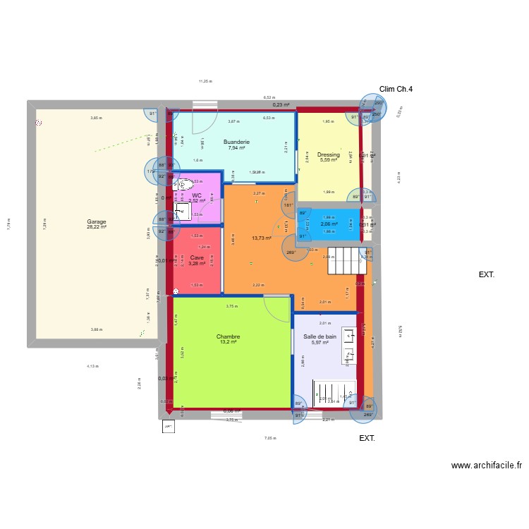 NEW garage. Plan de 14 pièces et 84 m2