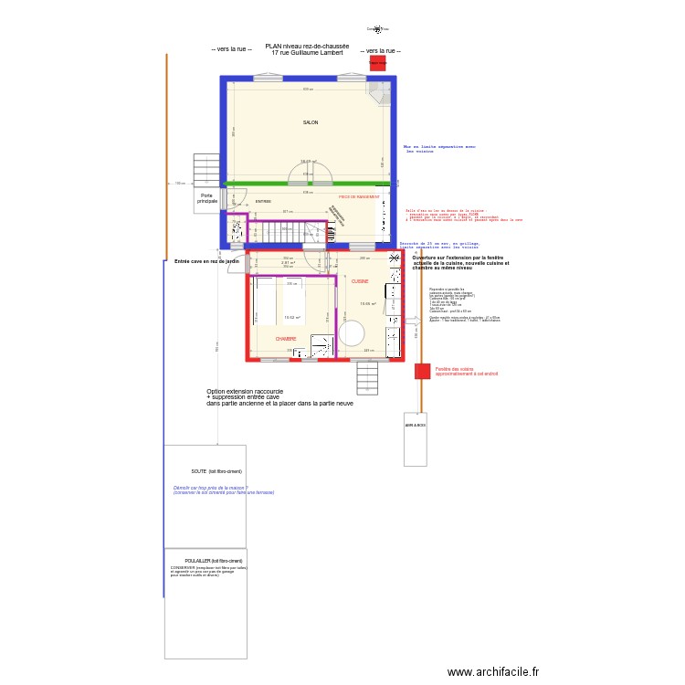 Raccourci et entrée cave. Plan de 0 pièce et 0 m2