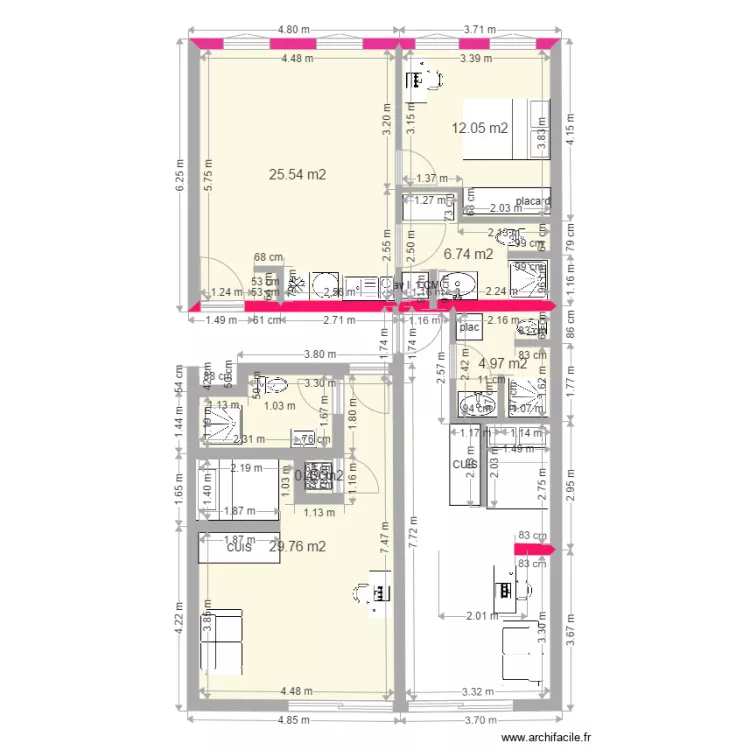 BONNAC PLAN 1 T2 et 2 studios der 12 HERVE BIS2 erdf. Plan de BONNAC PLAN 1 T2 et 2 studios der 12 HERVE BIS2 erdf. Plan de