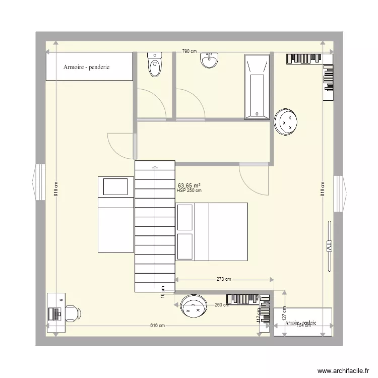 CHAMBRE ETAGE. Plan de 