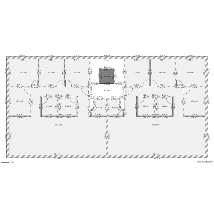 Loveresse immeuble rez 2 appartements. Plan de 0 pièce et 0 m2