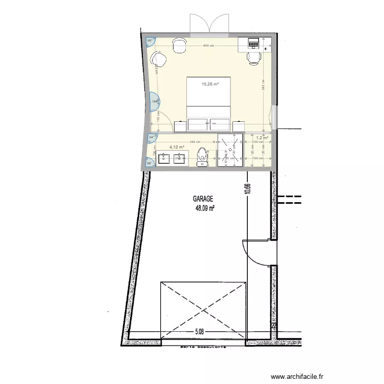 garage chambre. Plan de 