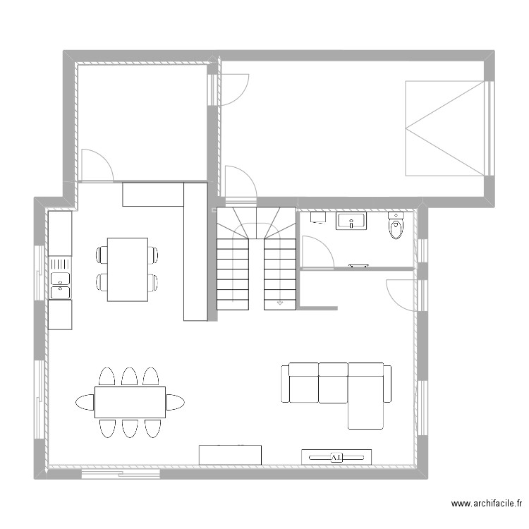 cuisine. Plan de 5 pièces et 96 m2